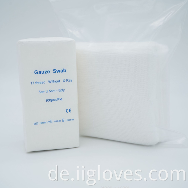 Wundversorgung Gaze Stück 10 x 10 cm nicht sterile Gaze Stück 100 Stück pro Packung Medizinische Gaze